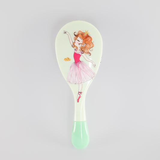 Perie de păr ovală cu imprimeu Visuri de balerină - Verde