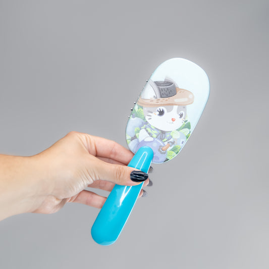 Perie de păr ovală Purr-fect - Albastru