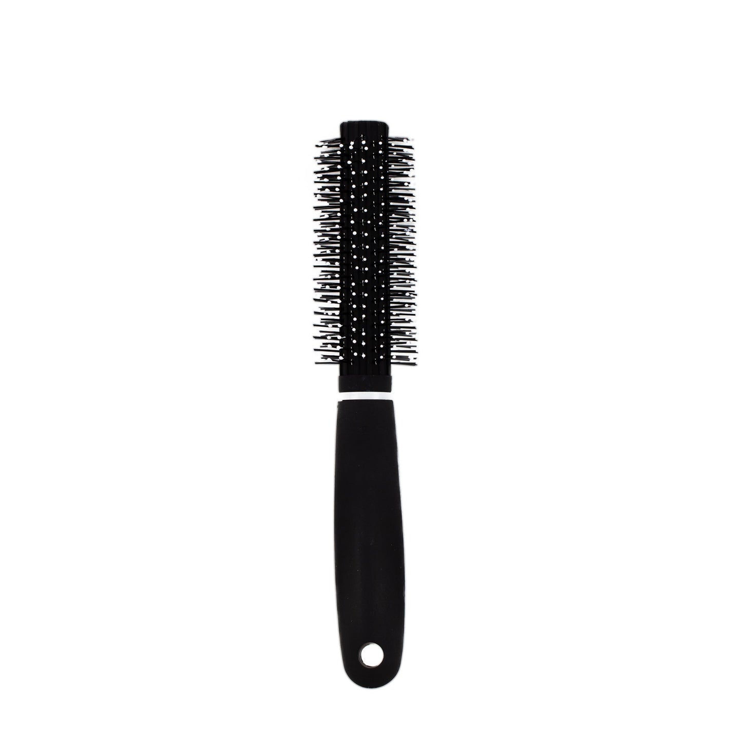 Perie de păr premium rotundă cu textură de silicon, diametru 4 cm - Negru, Alb