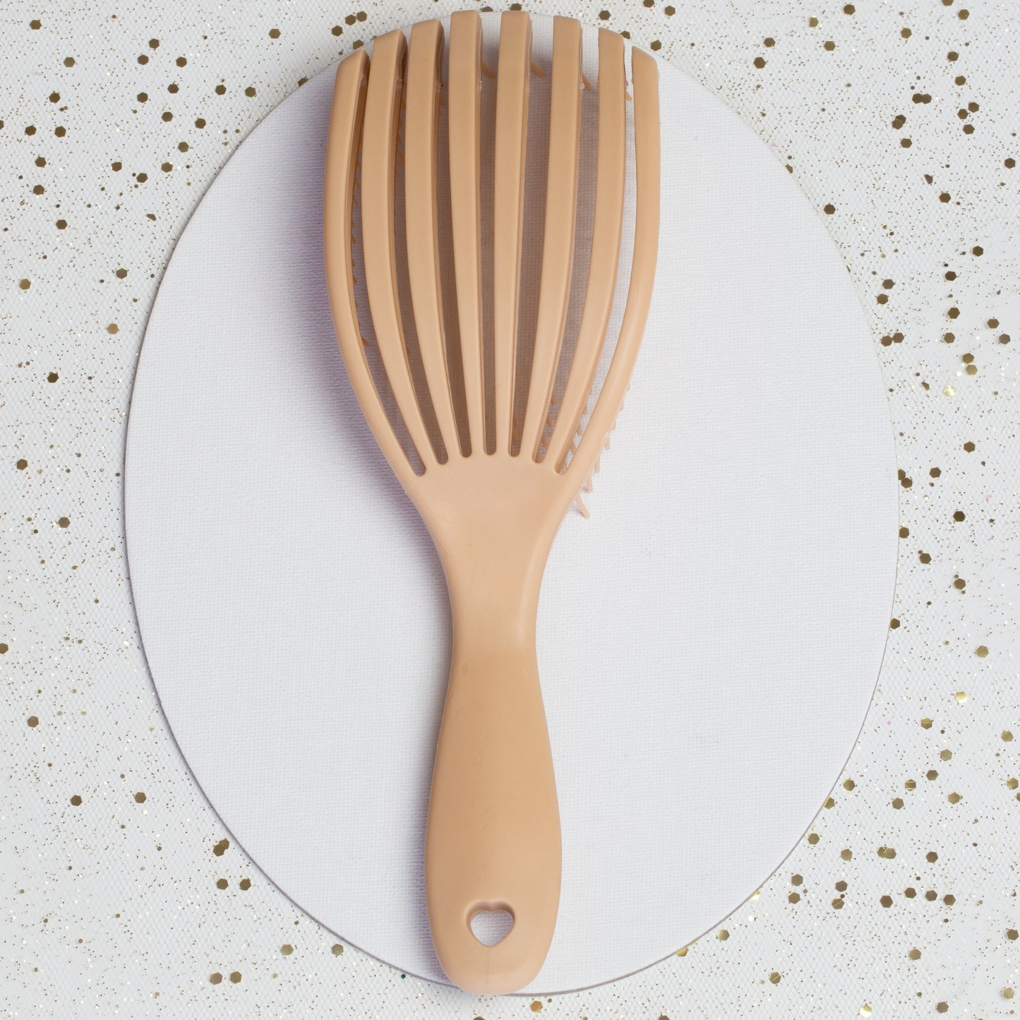 Perie flexibilă pentru descurcarea părului, comodă pentru scalp - Bej