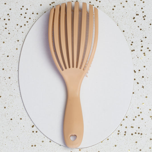 Perie flexibilă pentru descurcarea părului, comodă pentru scalp - Bej