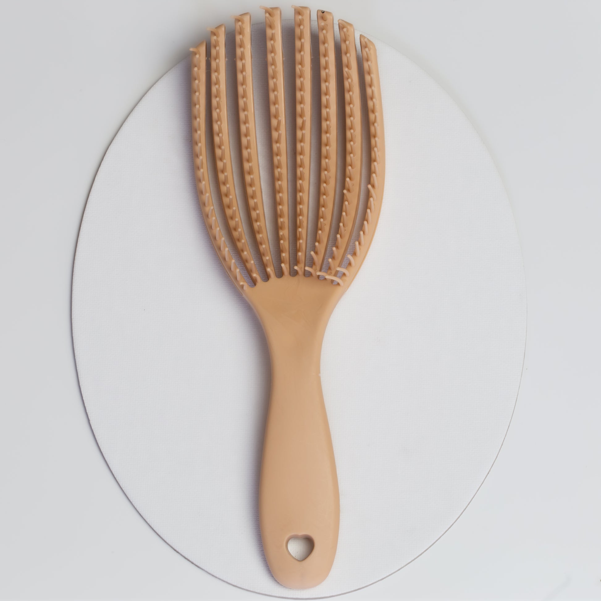 Perie flexibilă pentru descurcarea părului, comodă pentru scalp - Bej