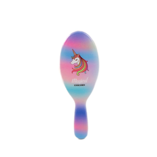 Perie mică pentru descurcat părul copii, ovală cu imprimeu - Unicorn Dream