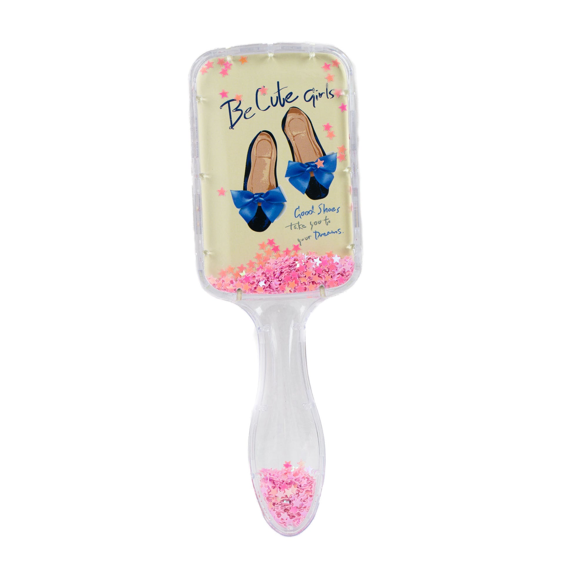Perie păr copii pătrată, transparent cu confetti - Balance