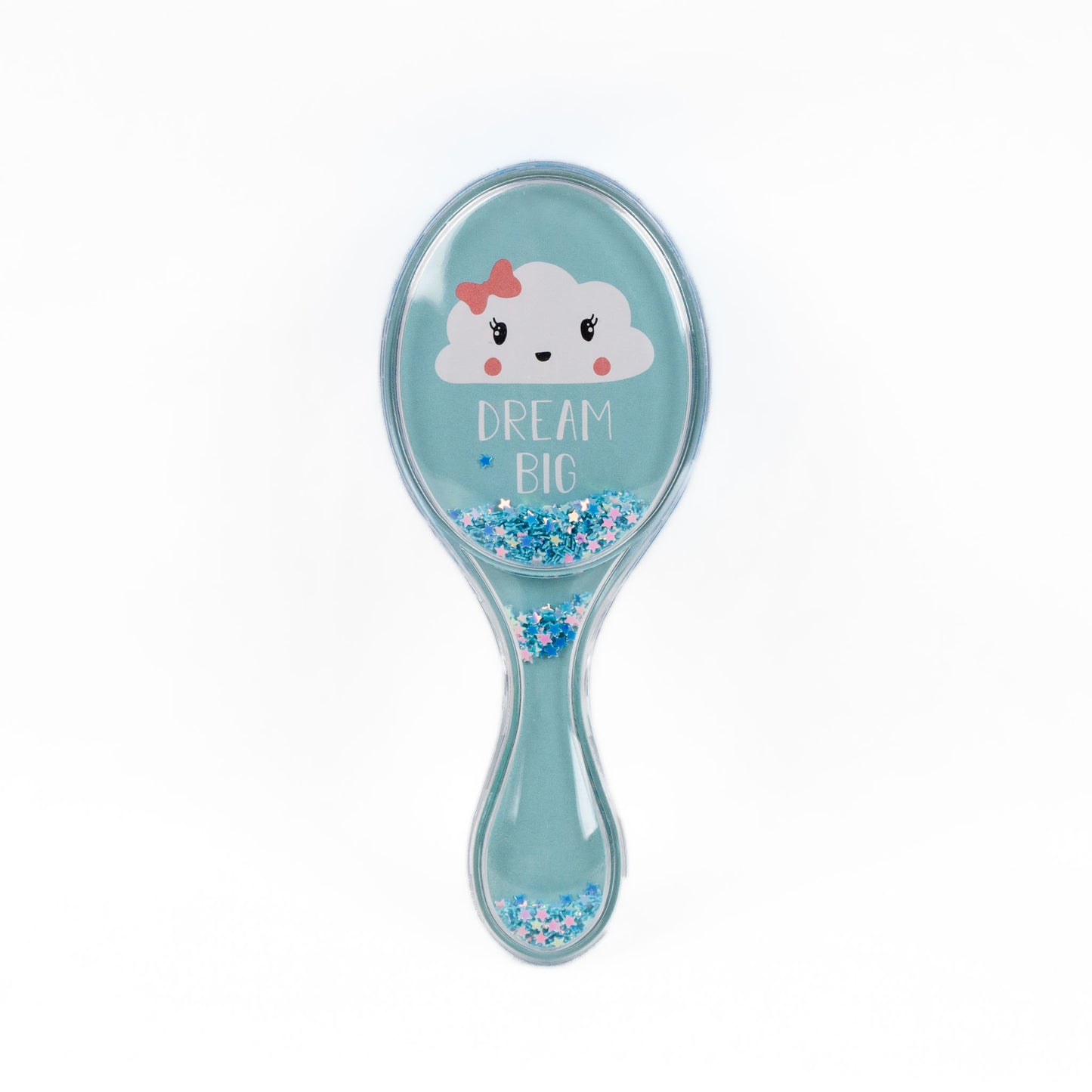 Perie pentru descurcat părul copii ovală, transparent cu confetti - Dream Big