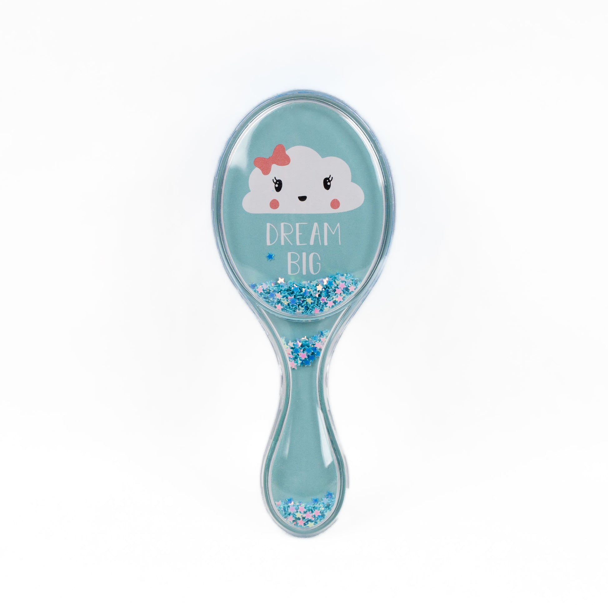 Perie pentru descurcat părul copii ovală, transparent cu confetti - Dream Big