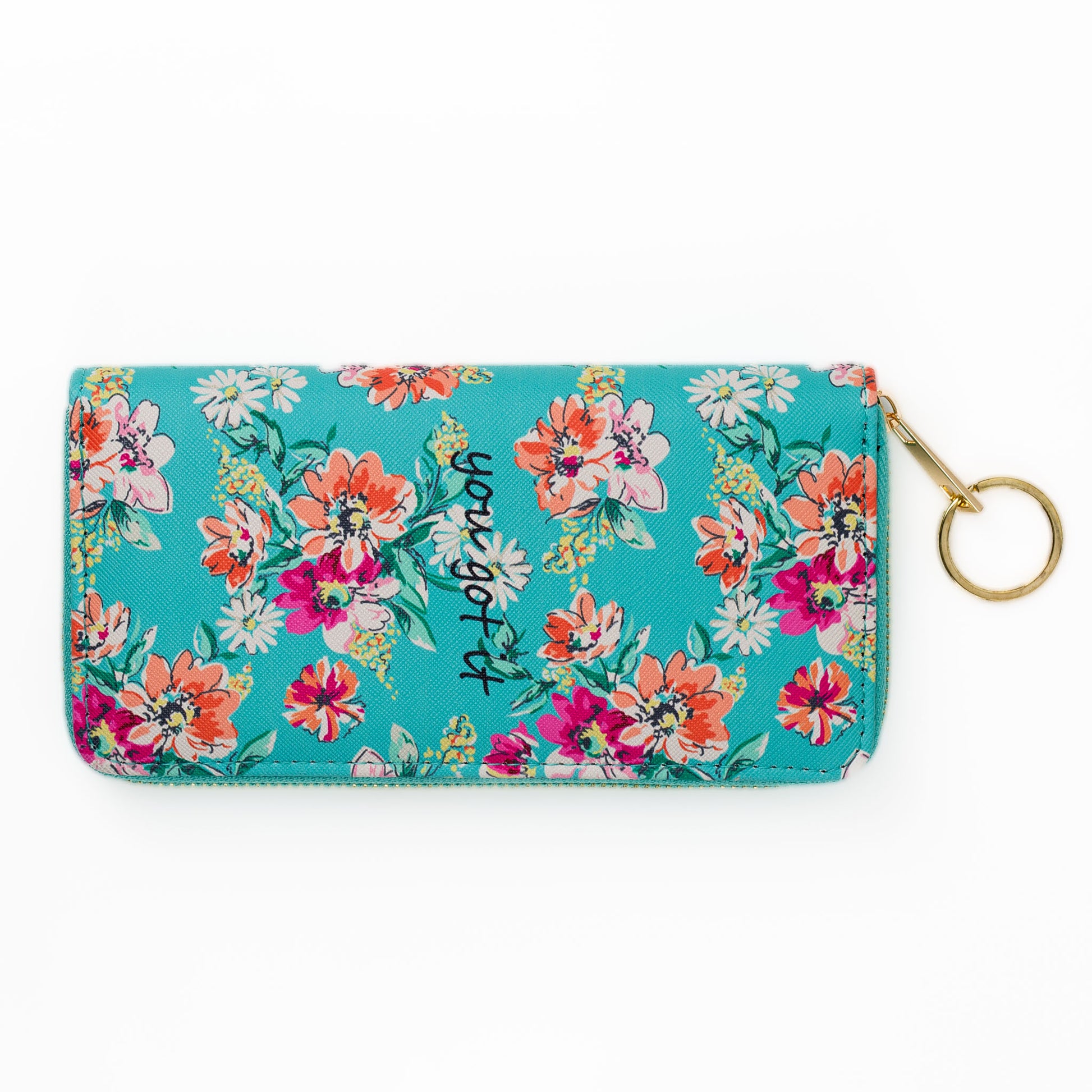 Portofel damă colorat cu feromoar, imprimeu floral, 14 compartimente - Summer