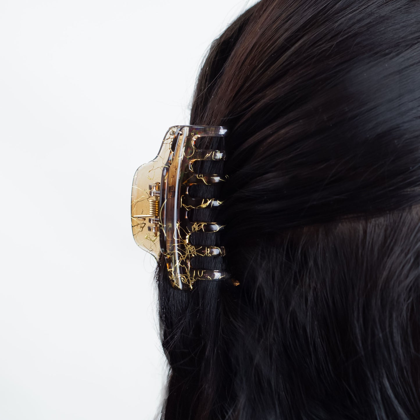 Set 2 clame păr cu accente aurii - Maro