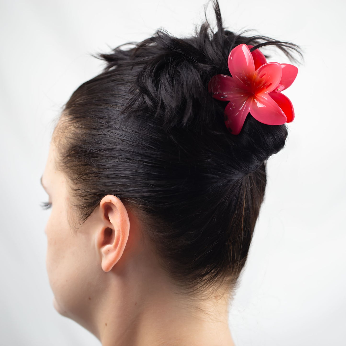 Set 2 clame păr în formă de floare Hawaii - Roz, Fucsia