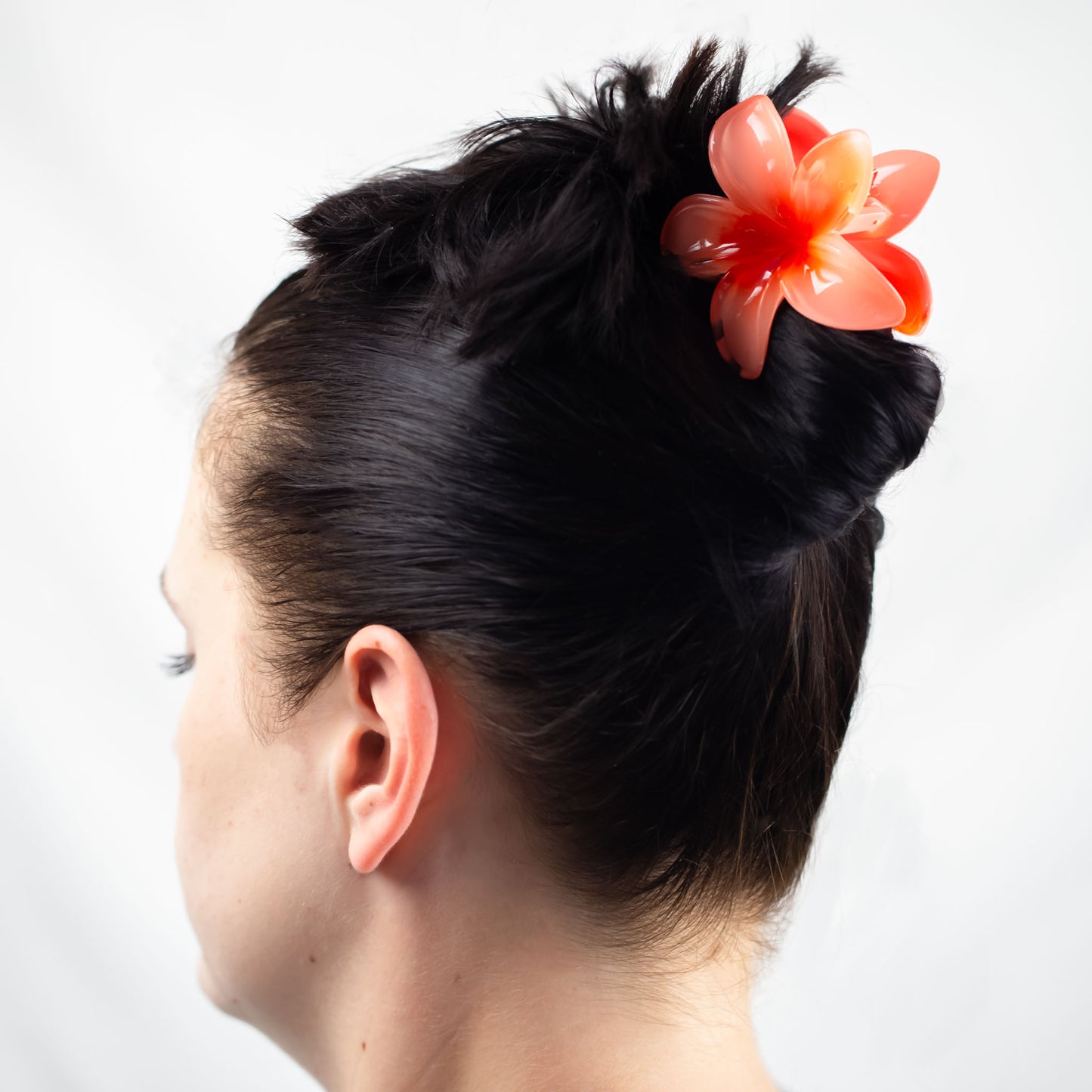 Set 2 clame păr în formă de floare Hawaii - Roz, Piersică