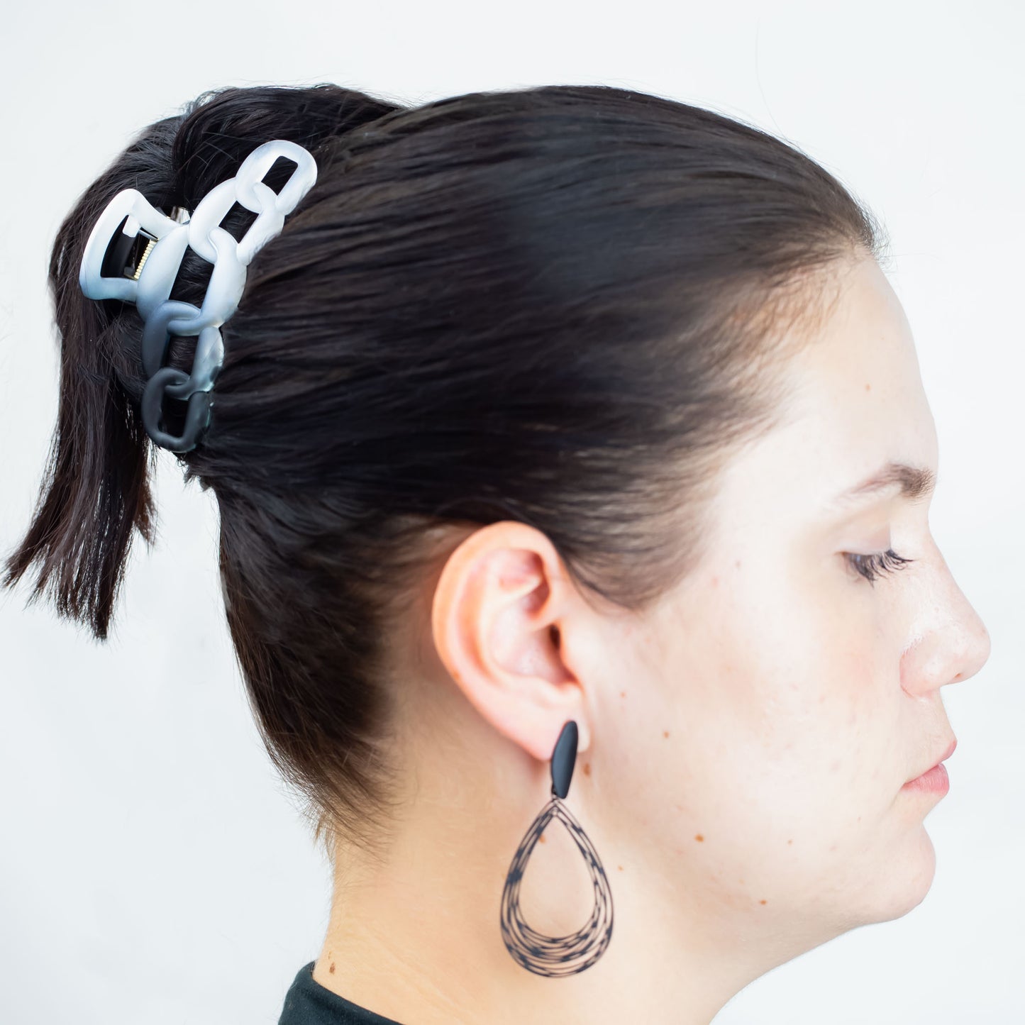 Set 2 clame păr mari în formă de zale cu textură de silicon - Neutral Mix