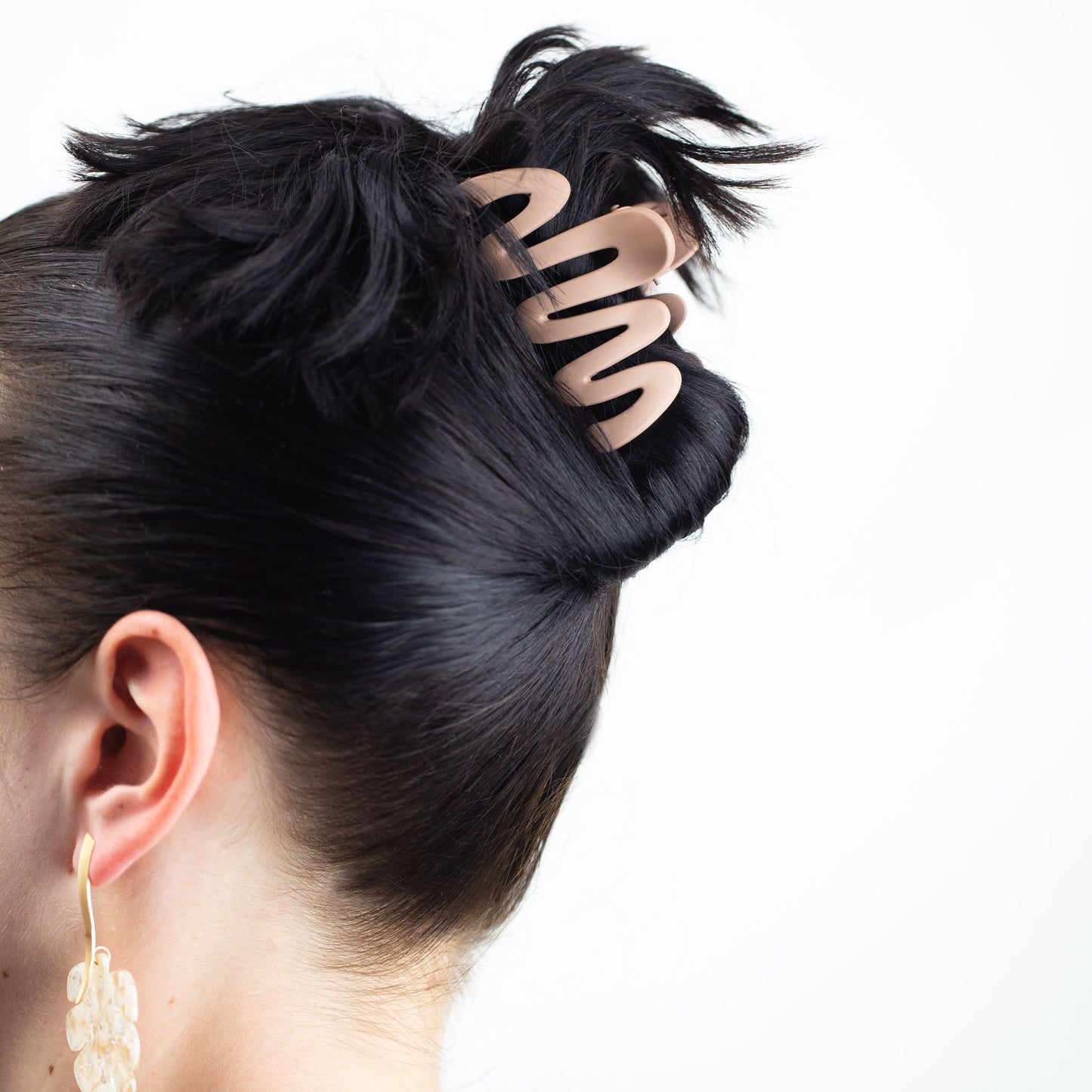 Set 2 clame păr progressive lines cu textură de silicon - Cappuccino