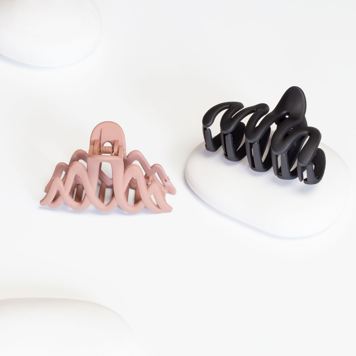 Set 2 clame păr progressive lines cu textură de silicon - City Mix