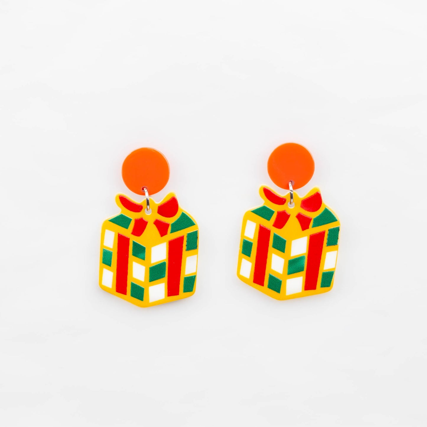 Set cercei cu motive de Crăciun, clopoței & cadou, 3 perechi