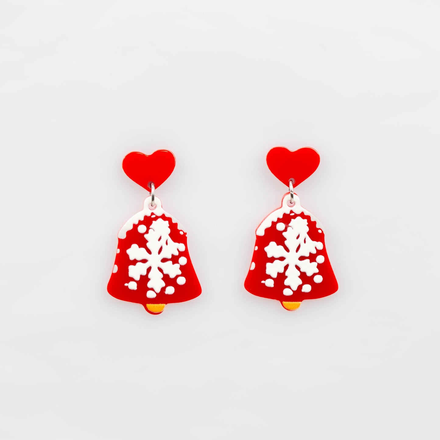 Set cercei cu motive de Crăciun, clopoței & cadou, 3 perechi