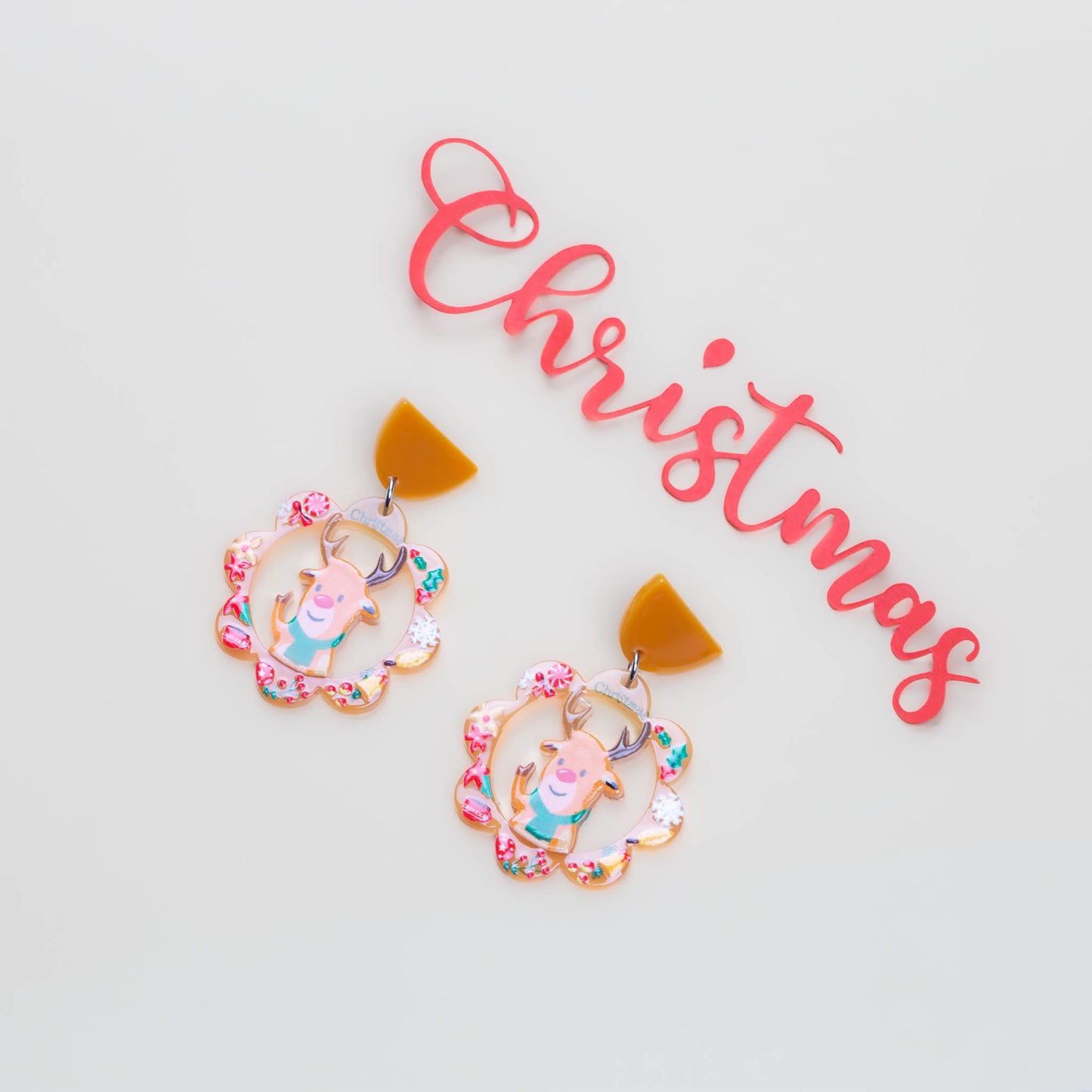 Set cercei cu motive de Crăciun, frosty vibes, 3 perechi