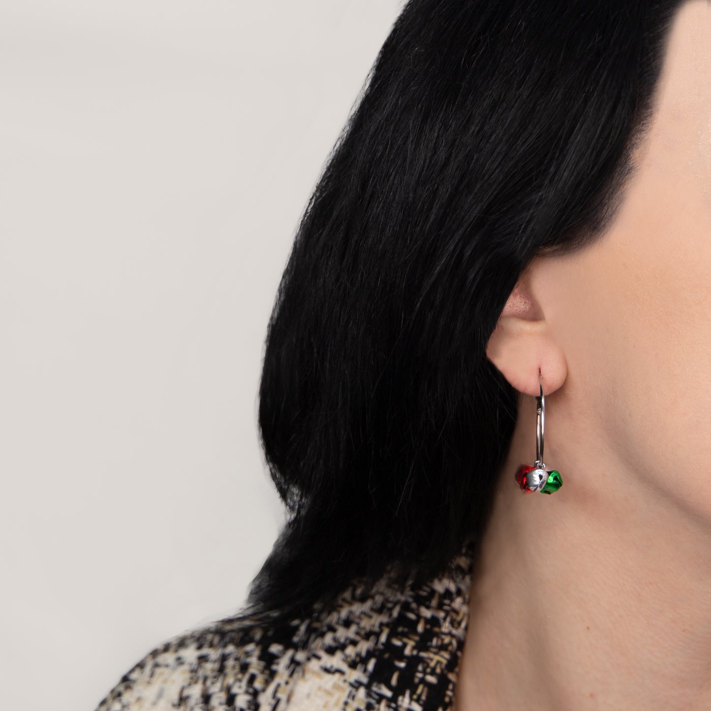 Set cercei cu motive de Crăciun Joyful Jingle, 2 perechi - Verde, Roșu