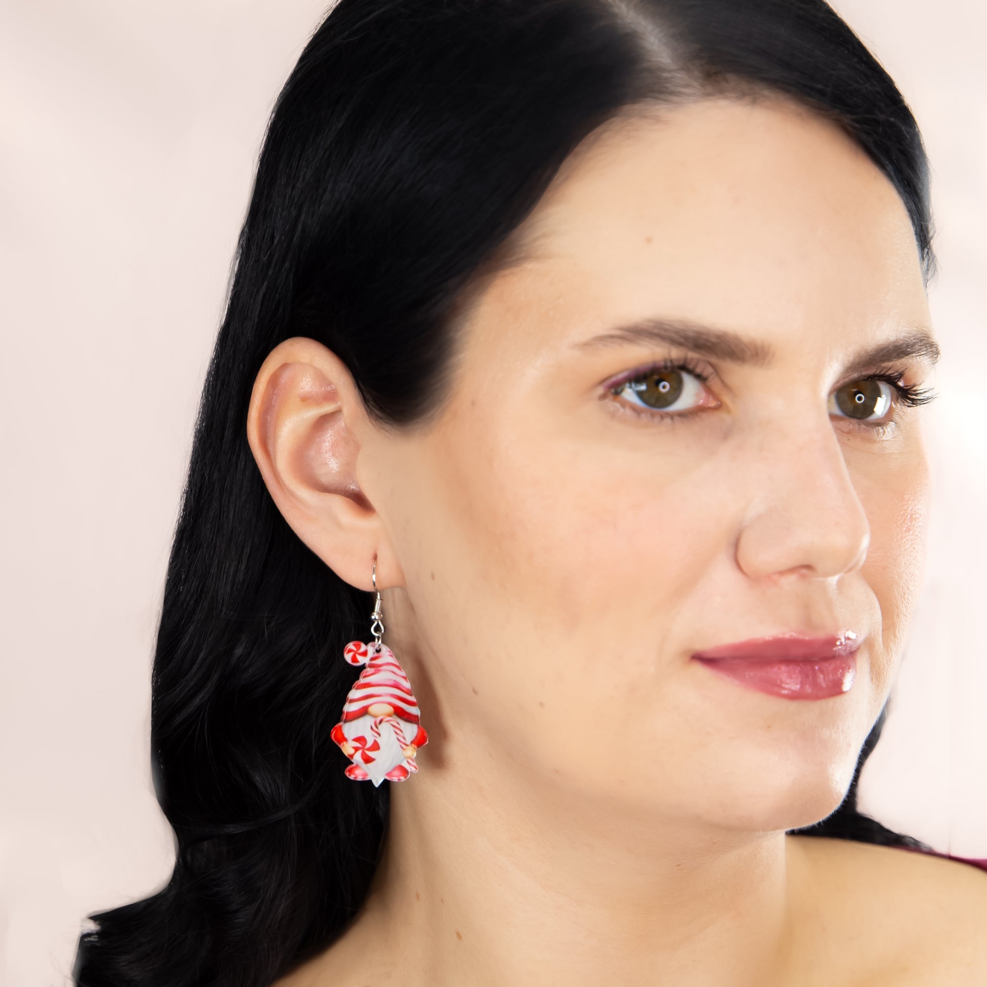 Set cercei cu motive de Crăciun Little Helpers, 2 perechi - Roșu