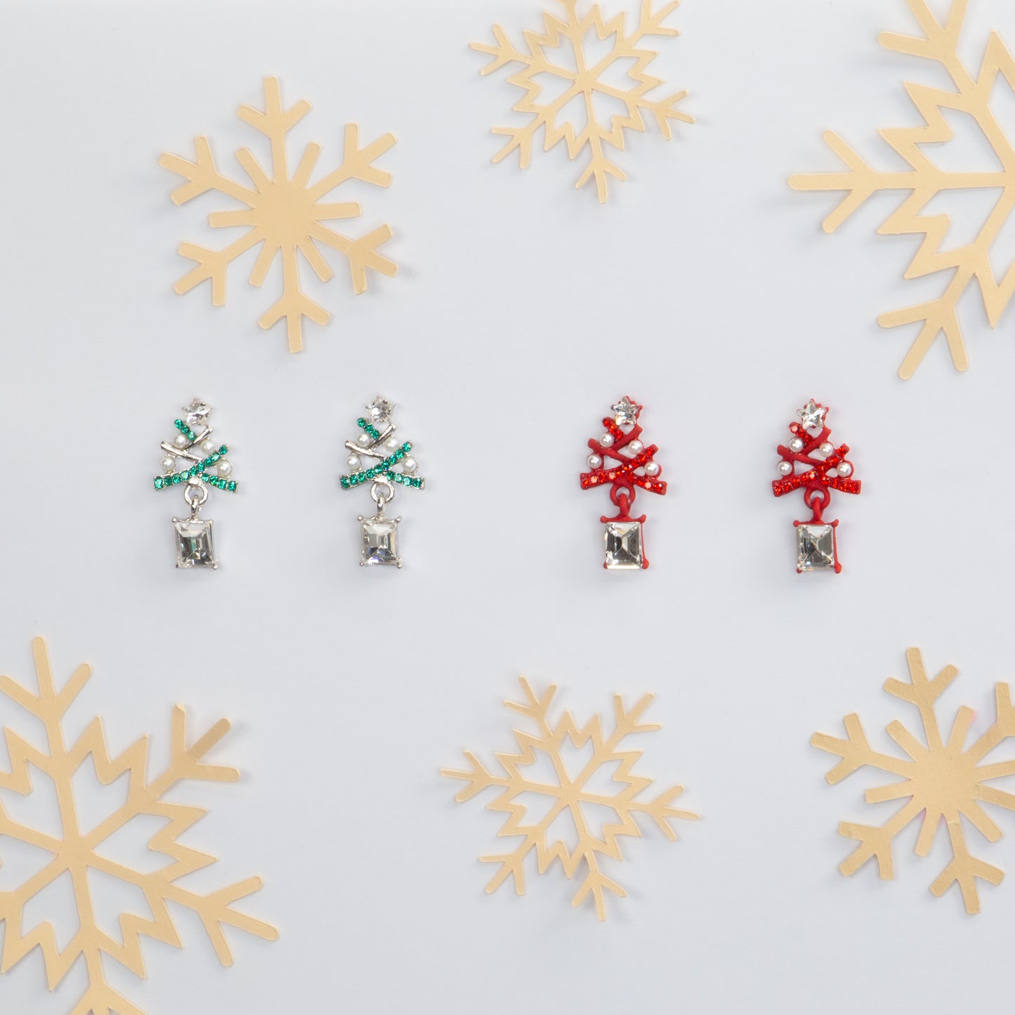 Set cercei cu motive de Crăciun Twinkle Trees, 2 perechi - Festive Duo