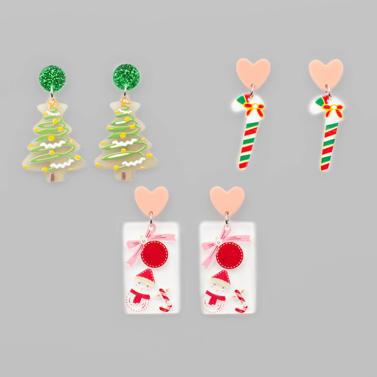 Set cercei cu motive de Crăciun, winter vibes, 3 perechi