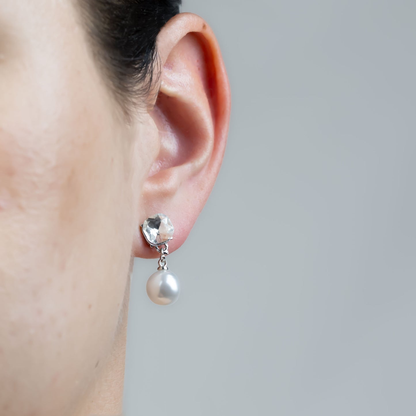 Set colier cercei cu perle și pietre