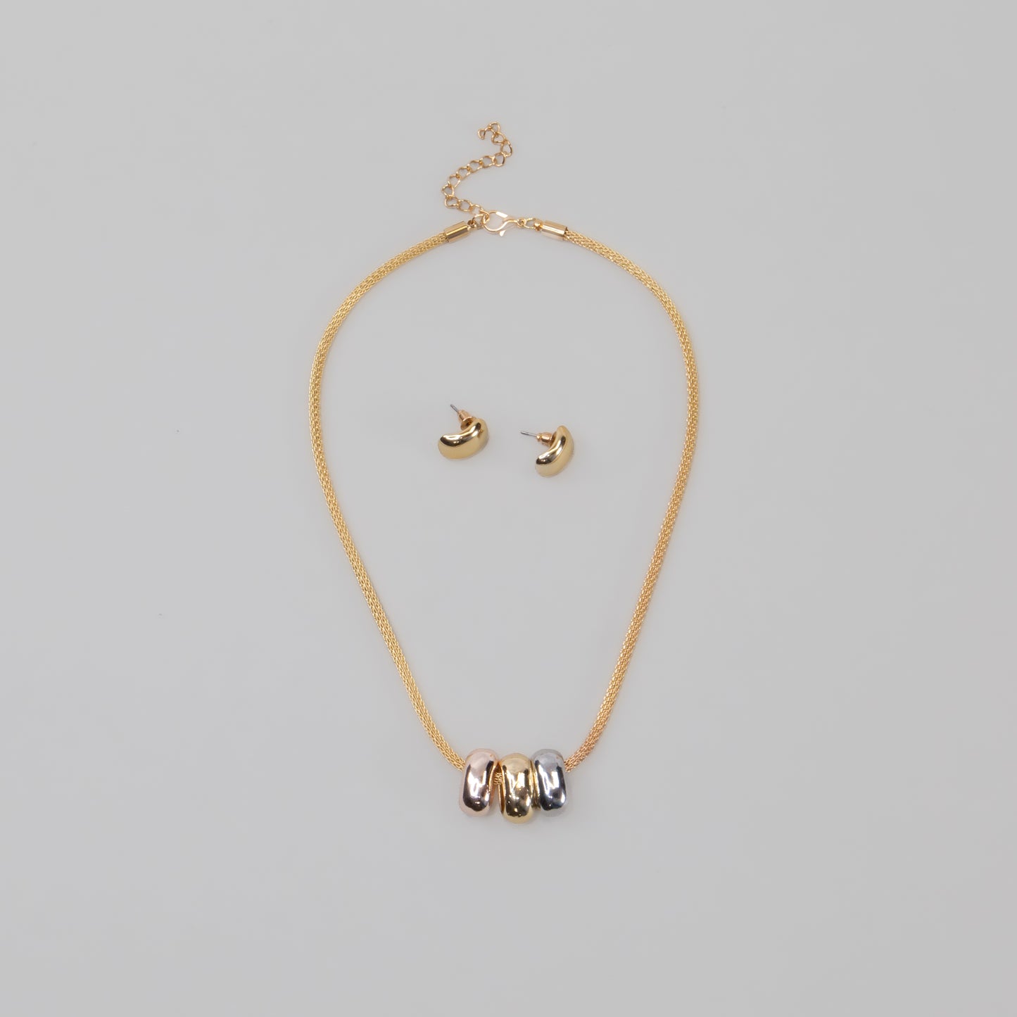 Set colier și cercei auriu - Golden Glamour