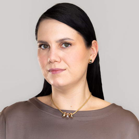 Set colier și cercei auriu - Luminous Glamour