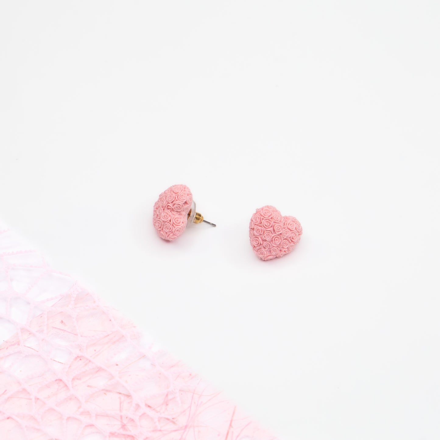 Cercei Delicate Rose Heart - Roz