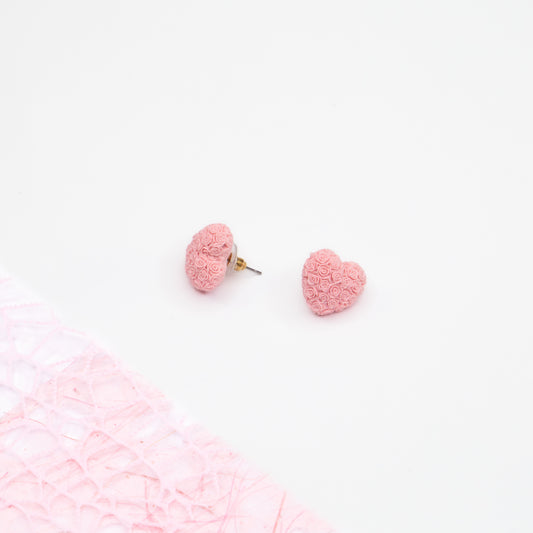 Cercei Delicate Rose Heart - Roz