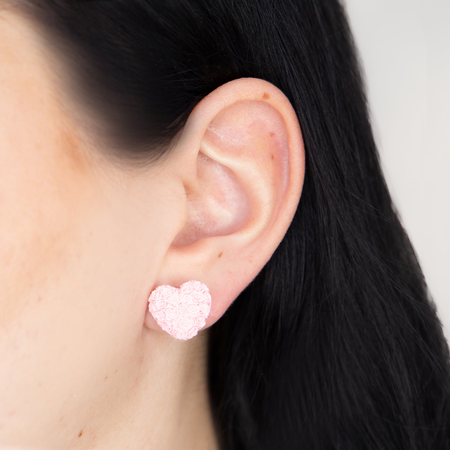 Cercei Delicate Rose Heart - Roz